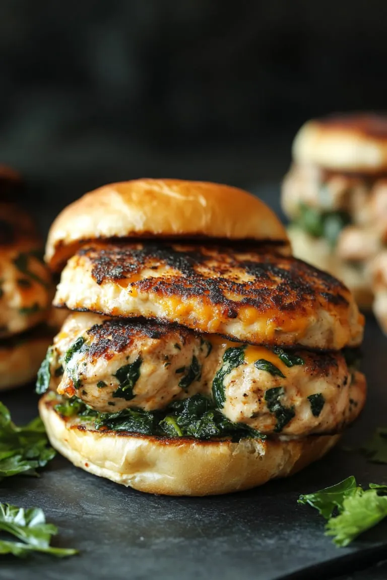 A burger topped with a piece of broccoli.