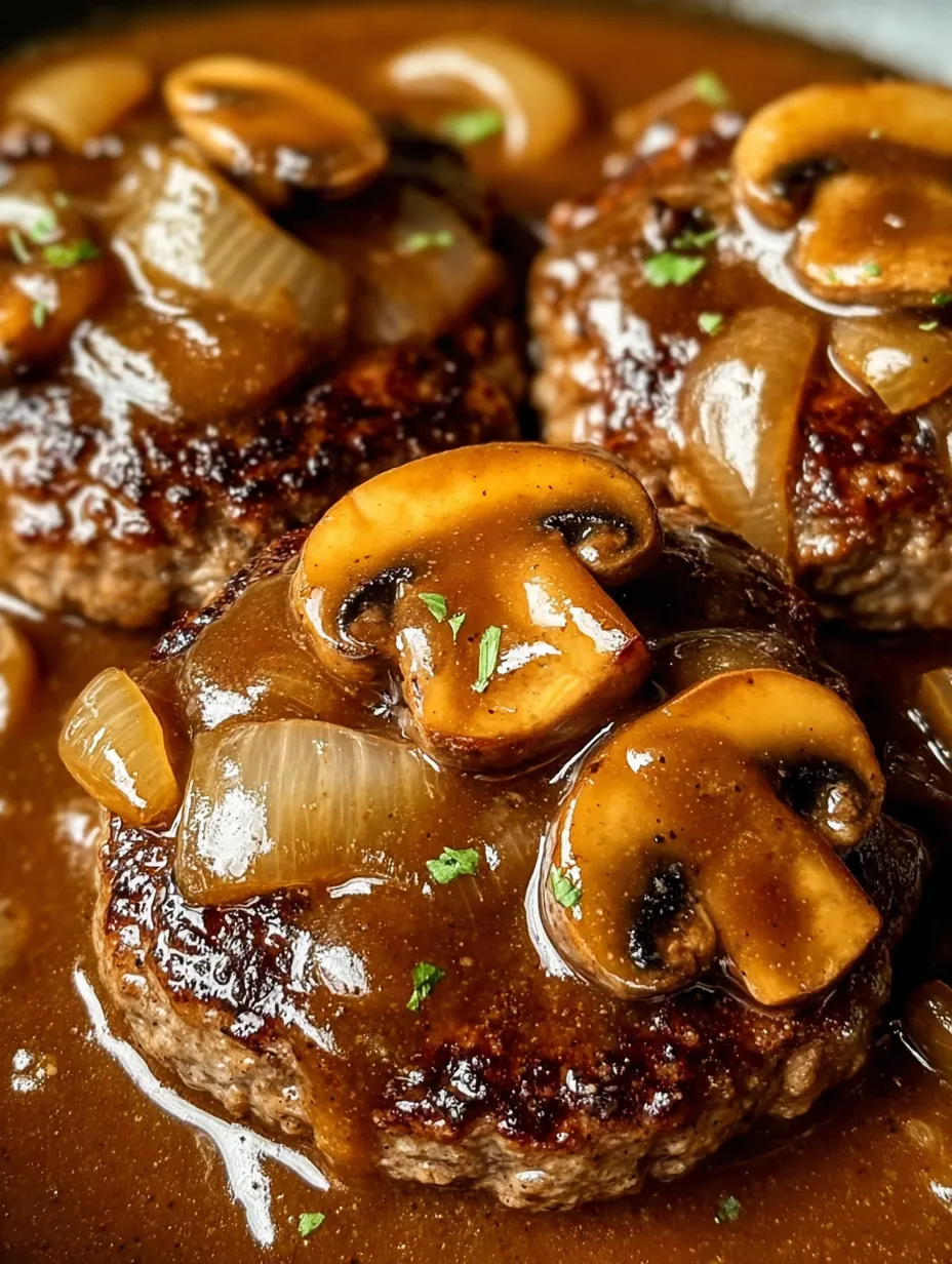 Mushrooms on top of a beef patty.