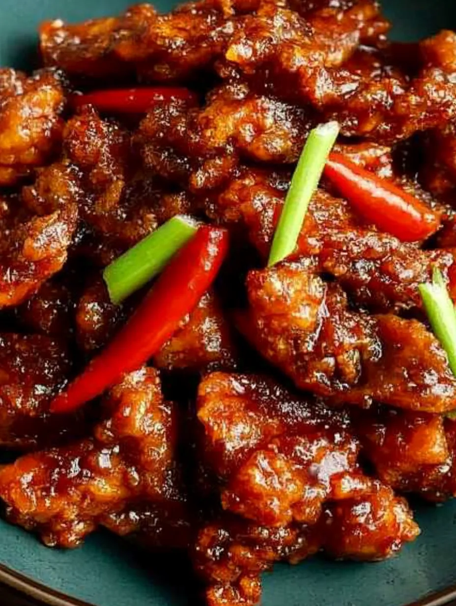 Chicken topped with peppers, served on a plate.
