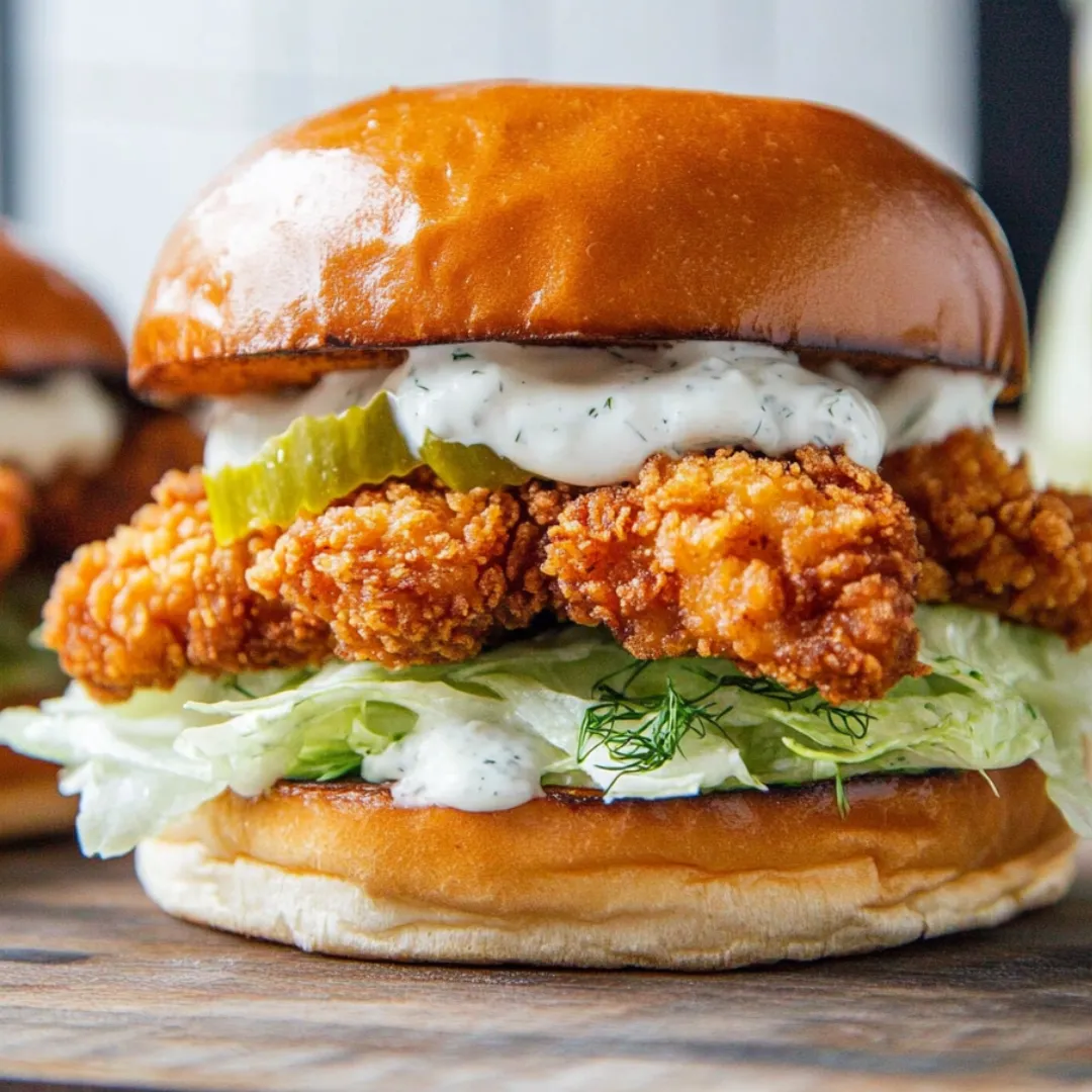 A sandwich packed with lettuce and a creamy sauce.