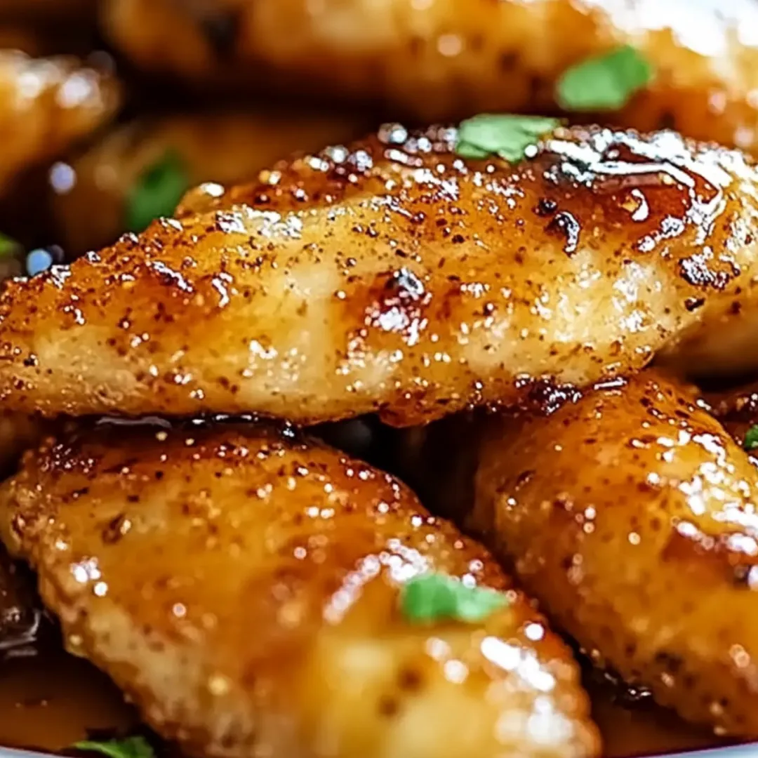 A plate with crispy fried chicken and a drizzle of sauce.