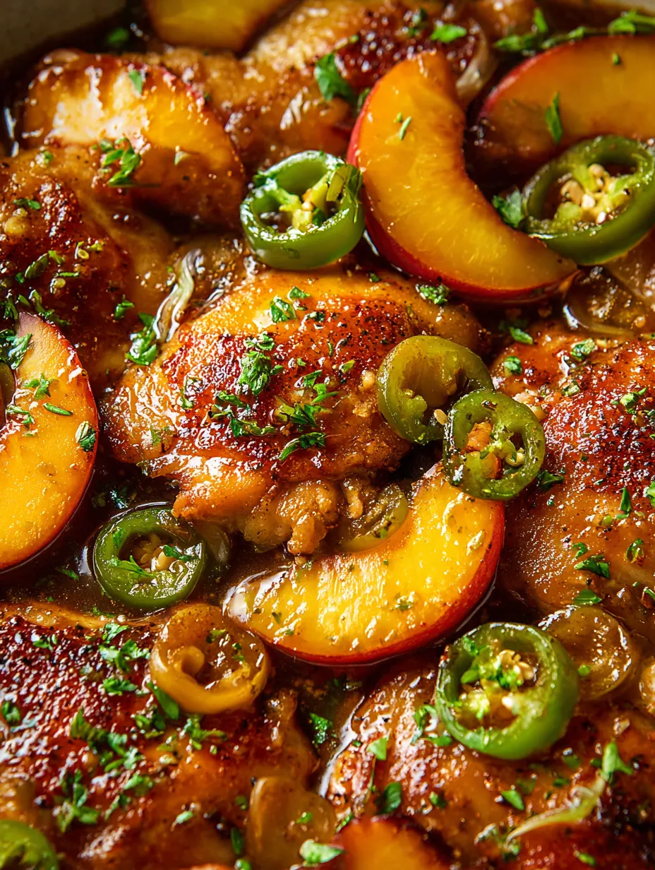 Chicken hanging with peppers and onions.