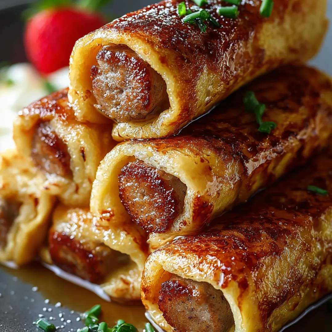 A plate with sausages rolled in toasted bread.