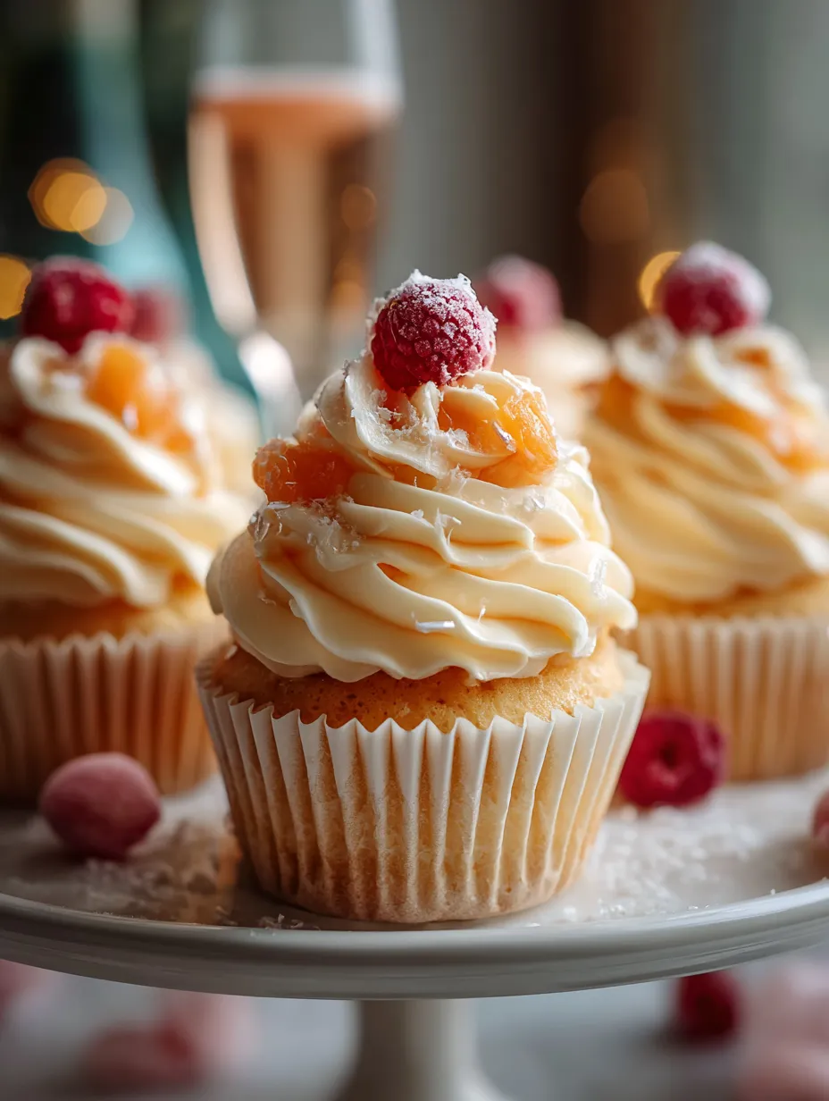 Cupcake topped with a raspberry.