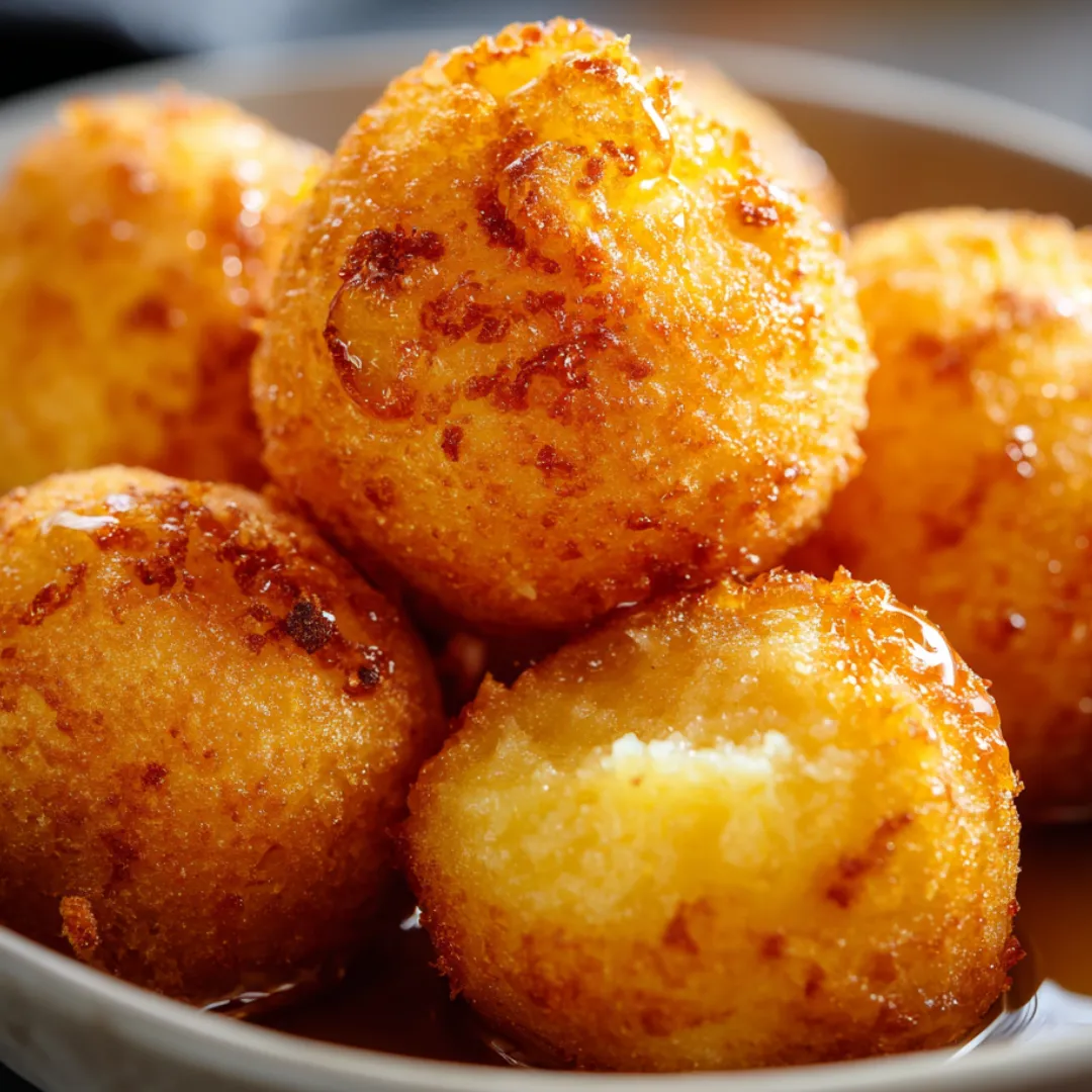 A bowl loaded with golden fried dough bites.