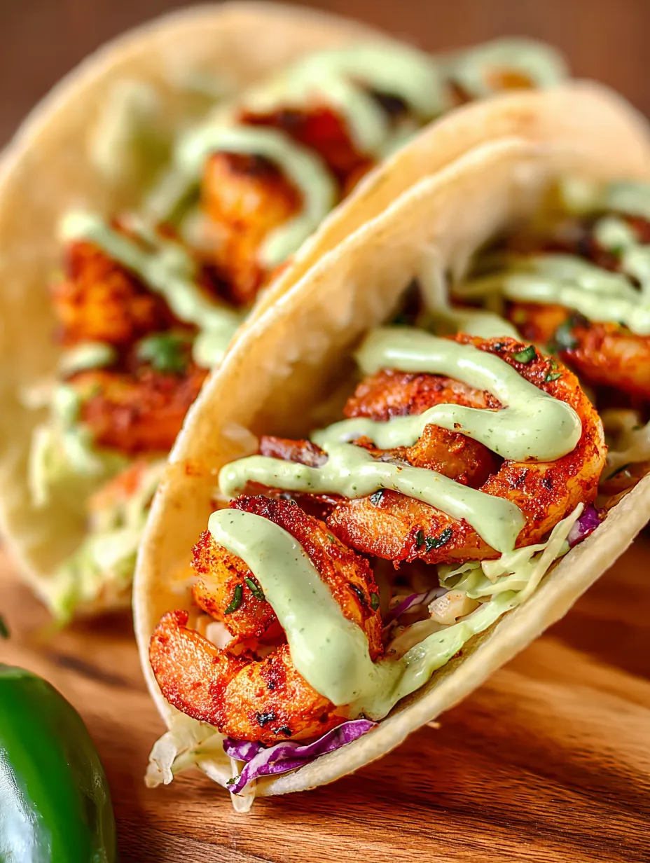 Two tacos filled with meat and a creamy topping.