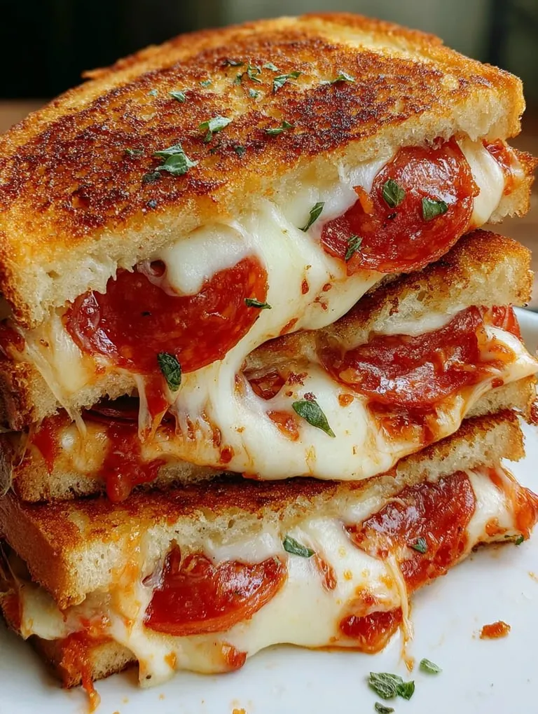 A pile of grilled cheese sandwiches stacked high.