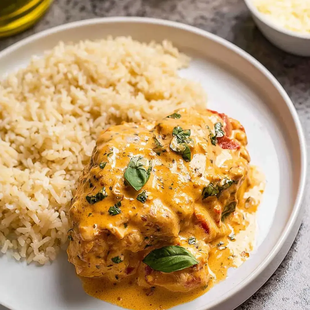 A plate with chicken and rice looking hearty.