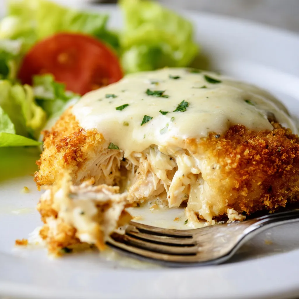 Food sitting on a plate with a fork alongside.