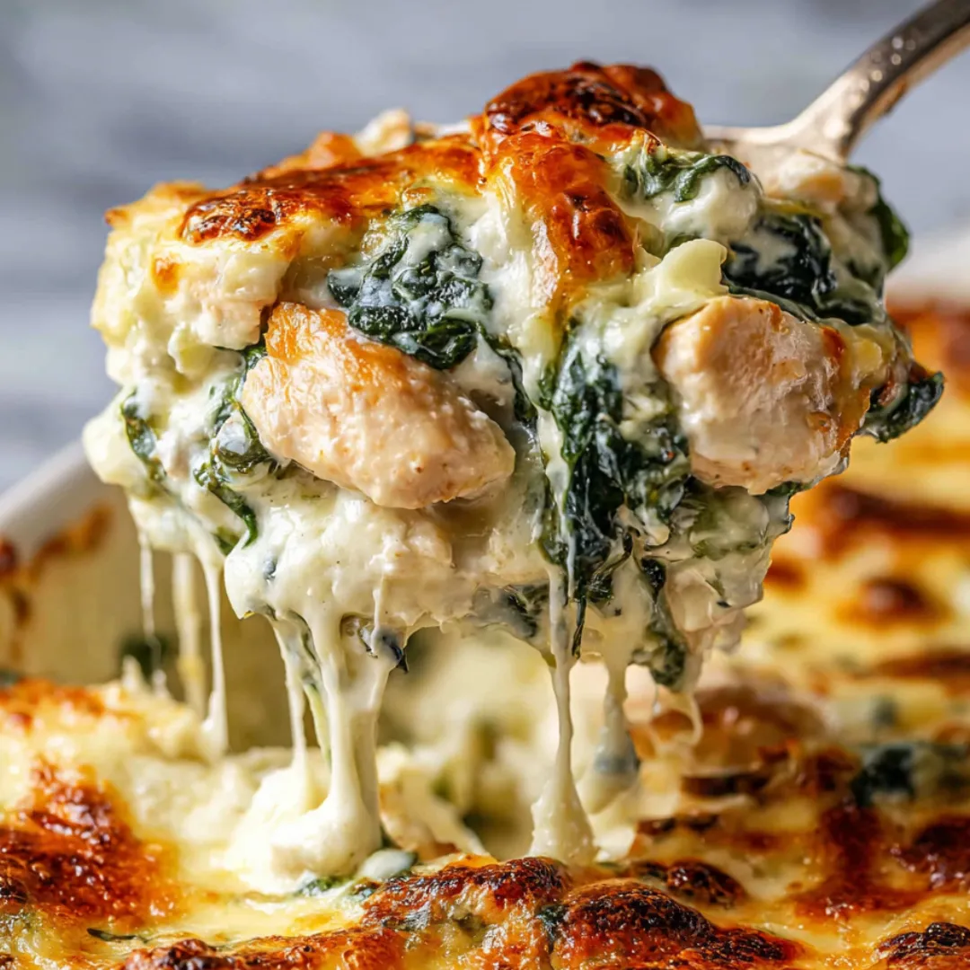 A fork is poking into some food.