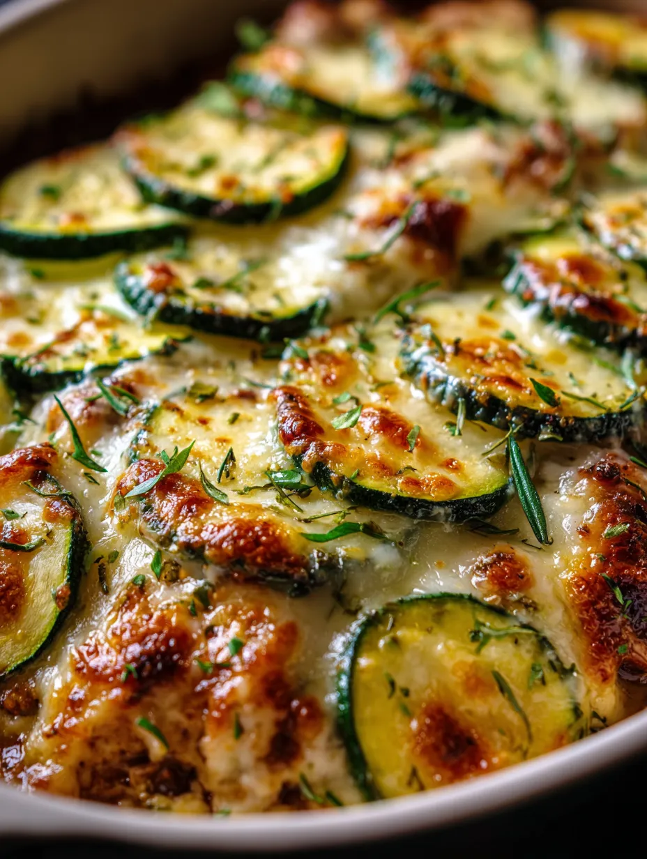 A dish with zucchini and cheese.