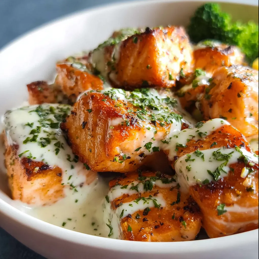 A bowl of fish with sauce.