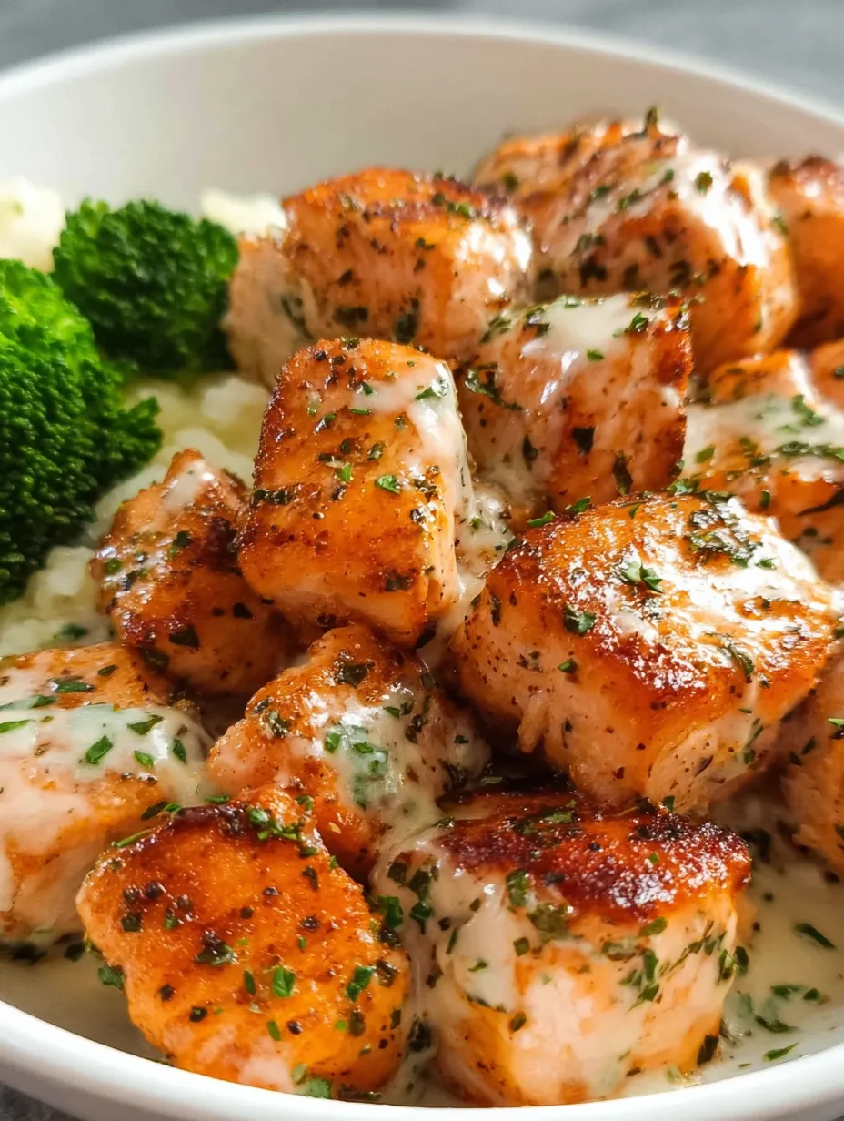A plate of chicken with herbs and sauce.