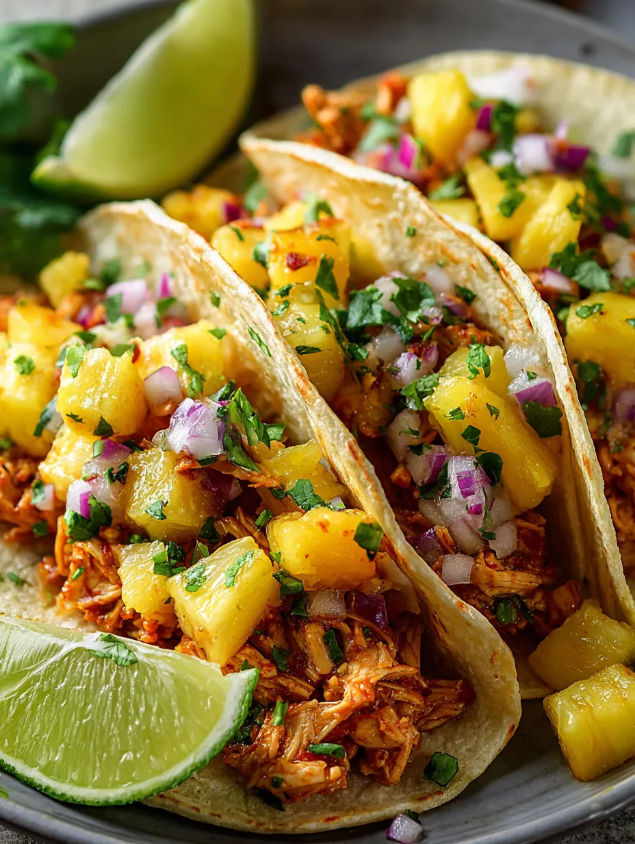 A plate of food with pineapple and onions.