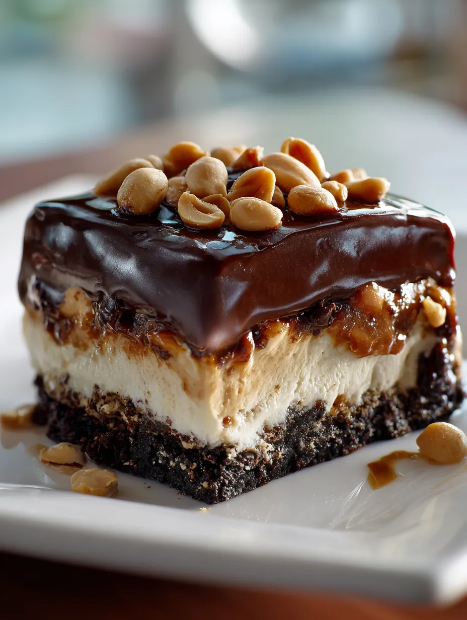 Chocolate cake slice with nuts on top.