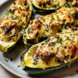 Dinner plate topped with mushrooms and melted cheese.