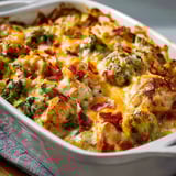 A dish of chicken and broccoli.