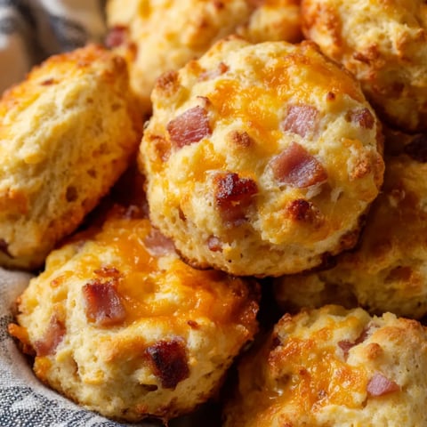 Biscuits stuffed with bacon and cheese.