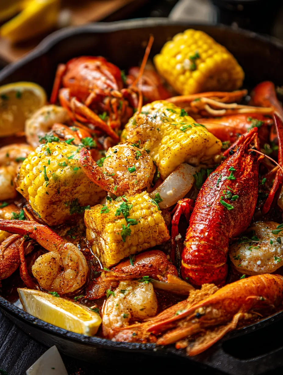 A bowl of shrimp and corn.