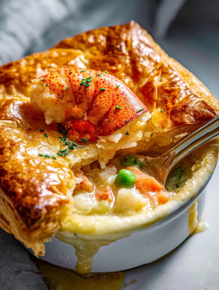 A bowl of soup with a lobster claw on top.