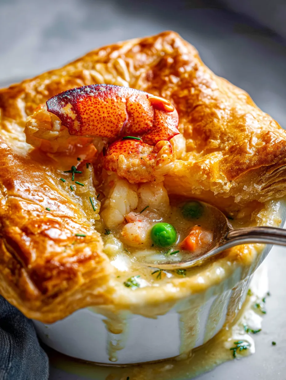 A bowl of soup with a lobster claw on top.