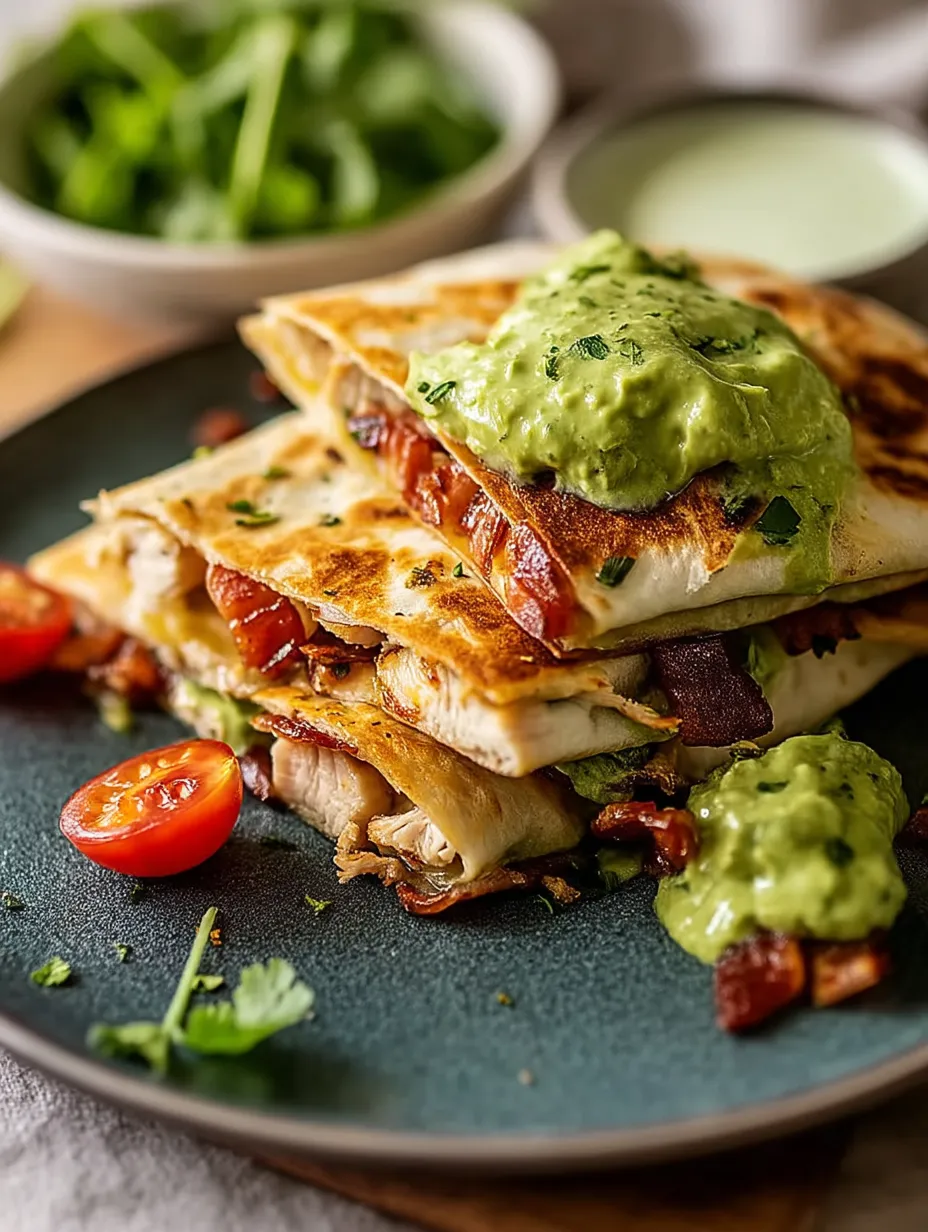 A stack of sandwiches with guacamole on top.