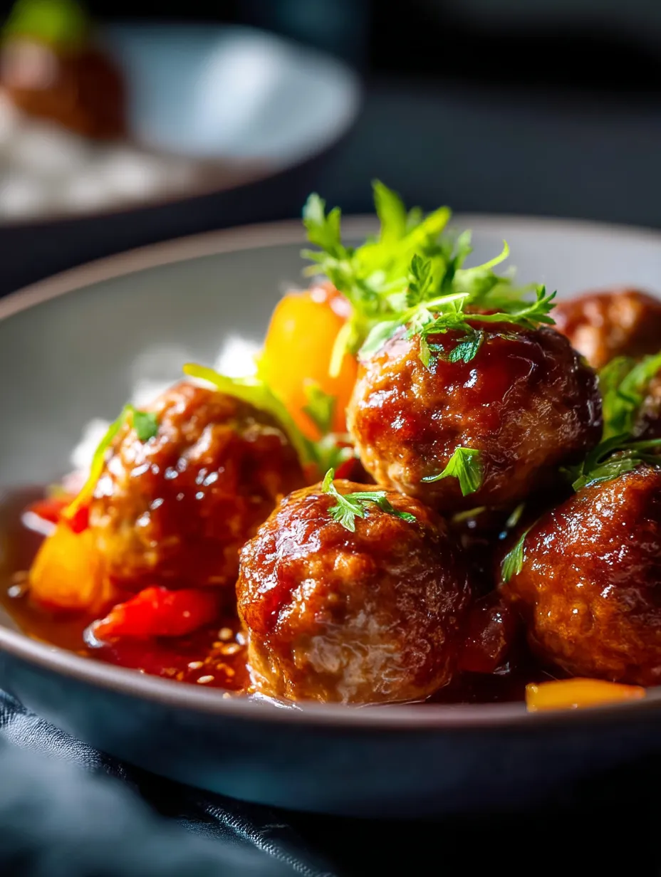 A plate of meatballs with sauce.