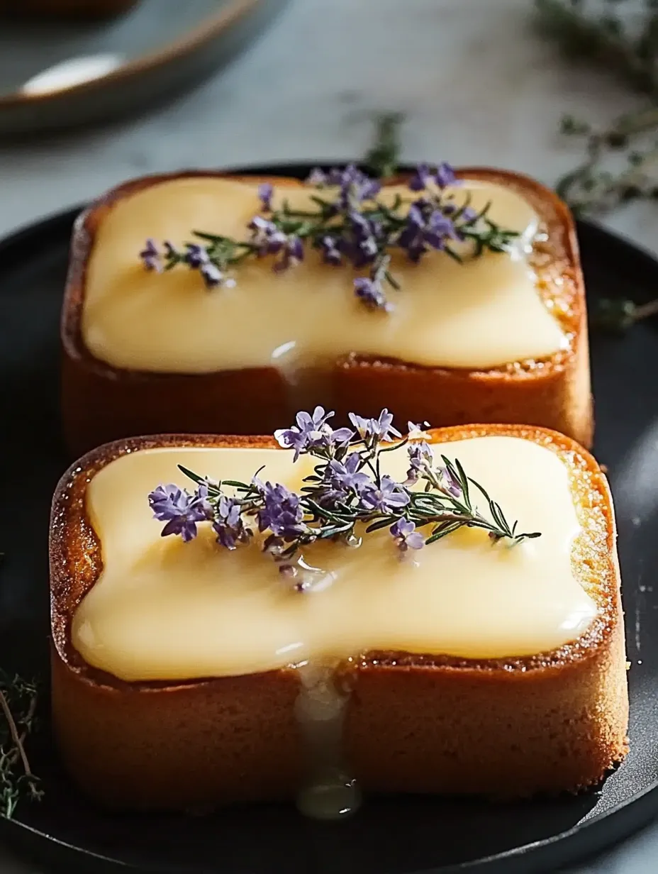 Two slices of bread with purple flowers on top.