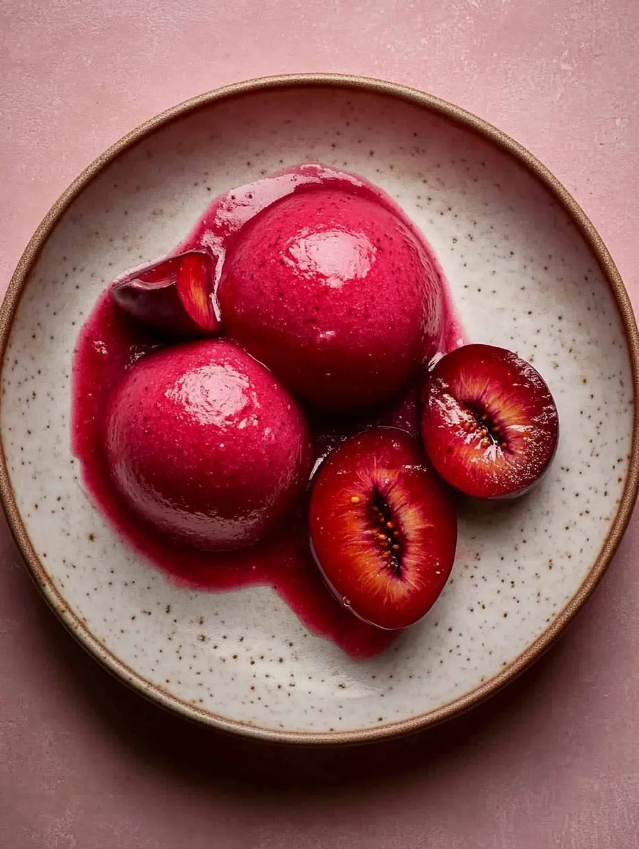 A plate of fruit with a cherry on top.