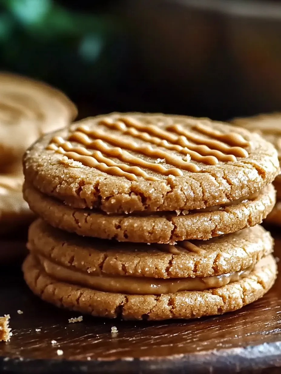 A stack of cookies with peanut butter and honey.