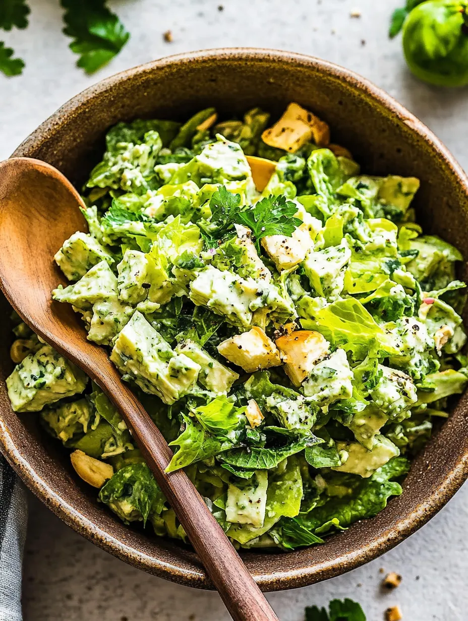A bowl of salad with a wooden spoon.