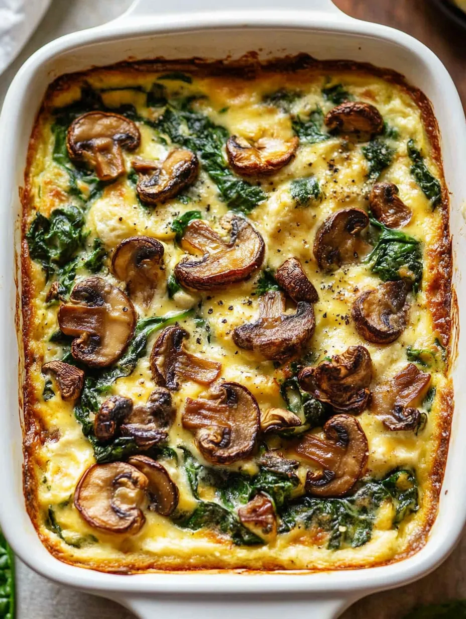 A dish of mushrooms and spinach.