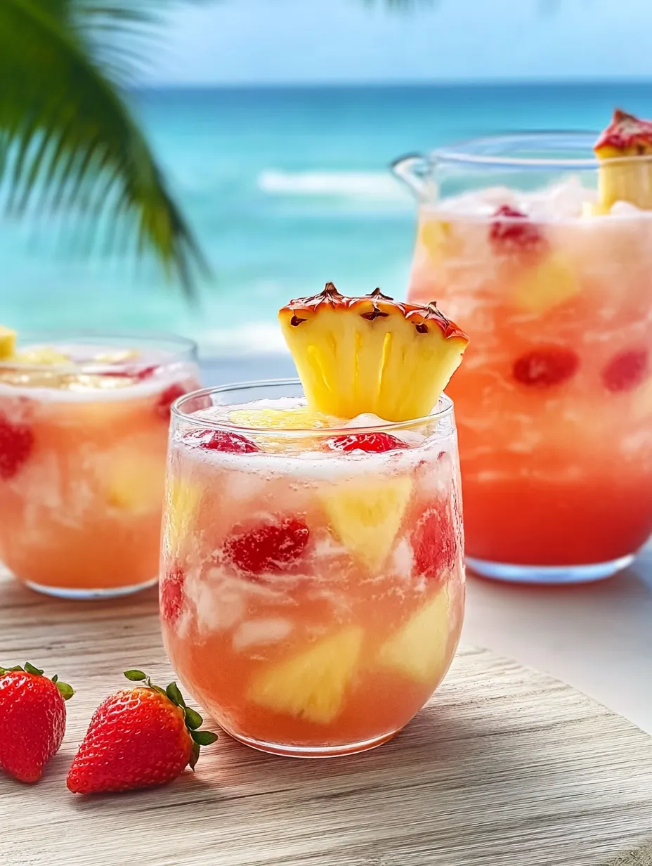 Strawberry Piña Colada Punch Mocktail