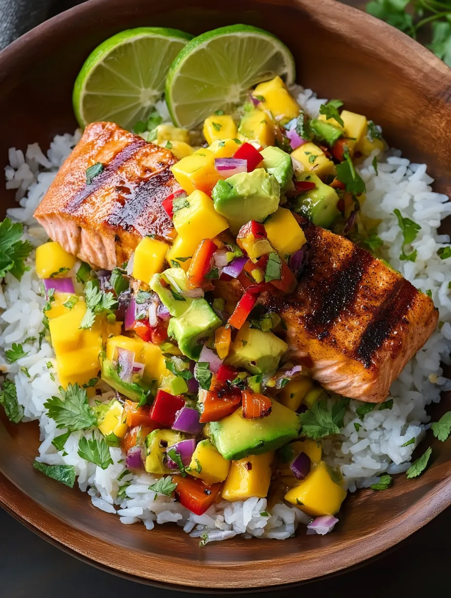 A bowl of food with fish and vegetables.