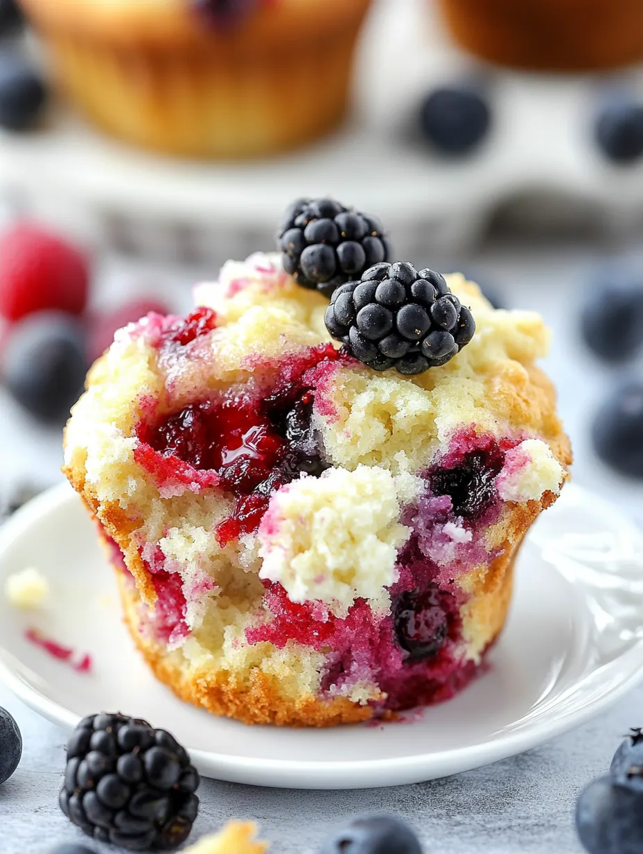 A cupcake with berries on top.