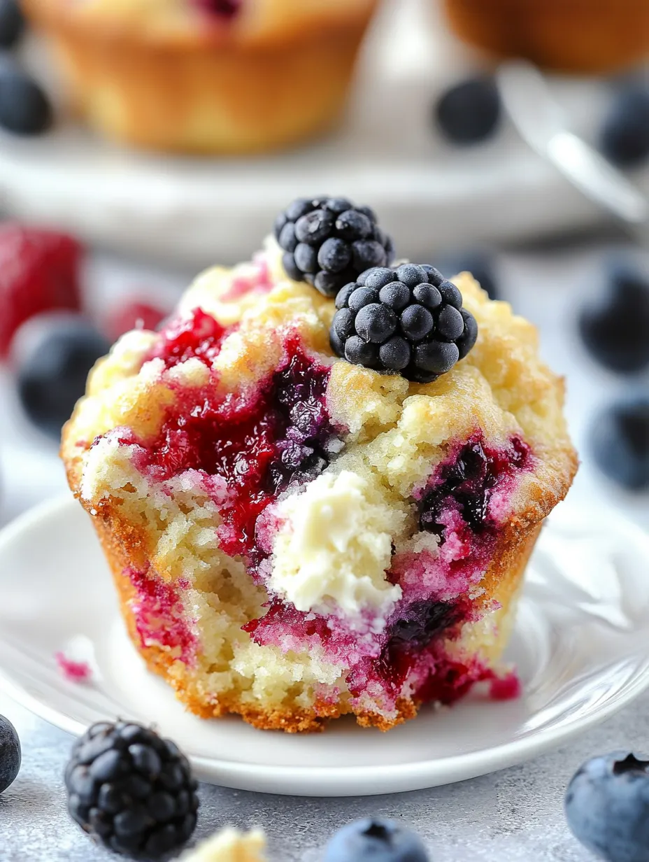 A cupcake with berries on top.