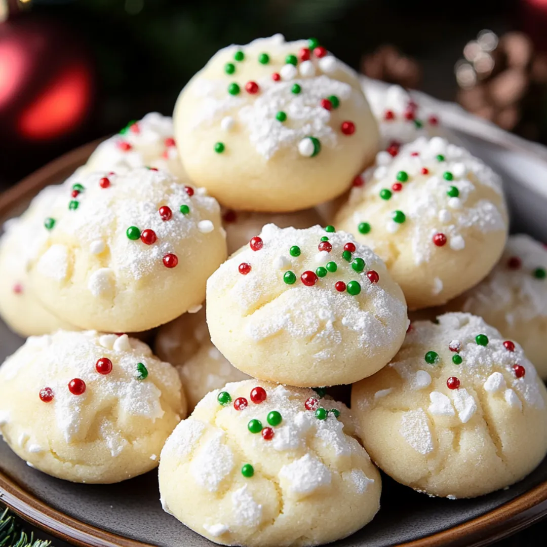 A plate of cookies with green and red sprinkles.