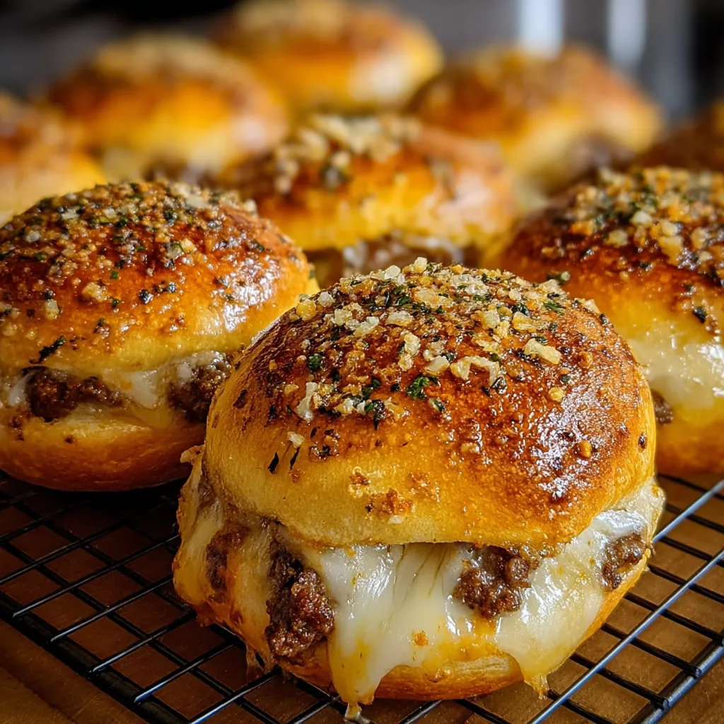 A tray of mini pizzas with cheese and seasoning.