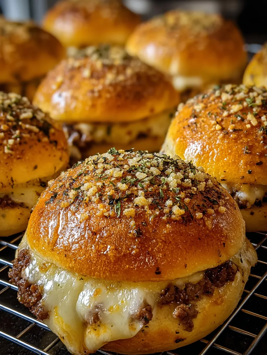 A tray of bread with cheese and seasoning.
