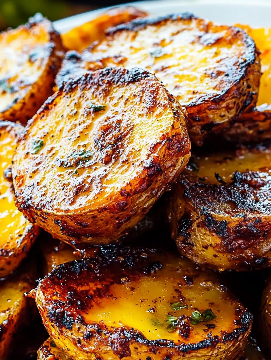 A pile of roasted potatoes.