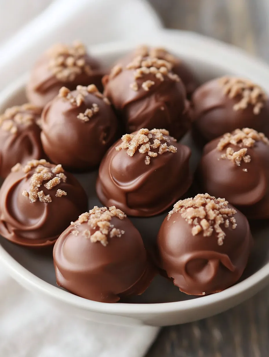Bowl of chocolate balls with nuts.