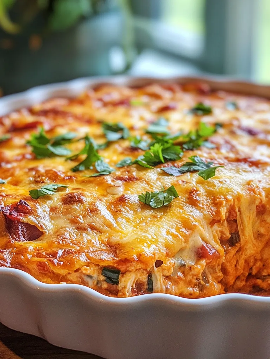A casserole with cheese and herbs.