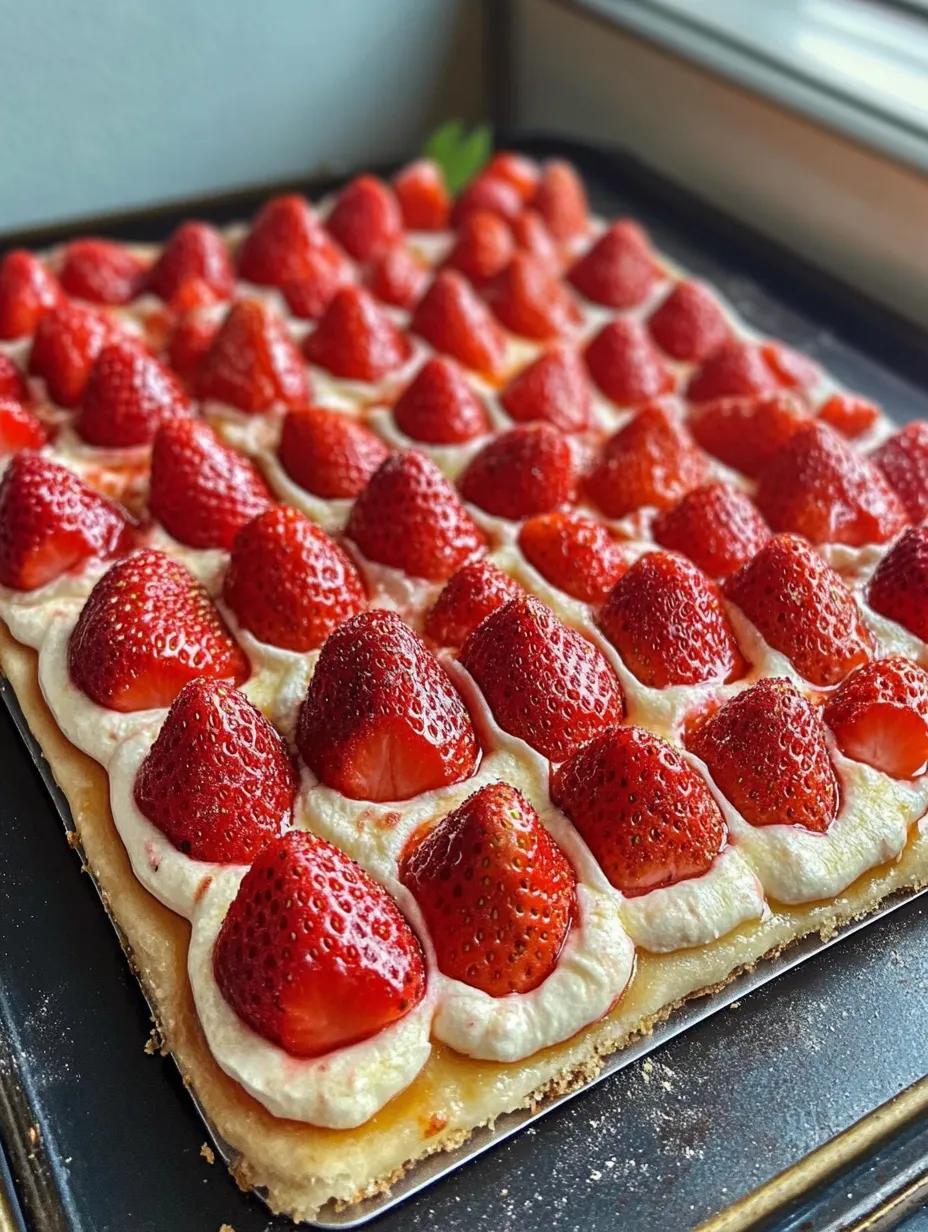 A close up of a strawberry shortcake.