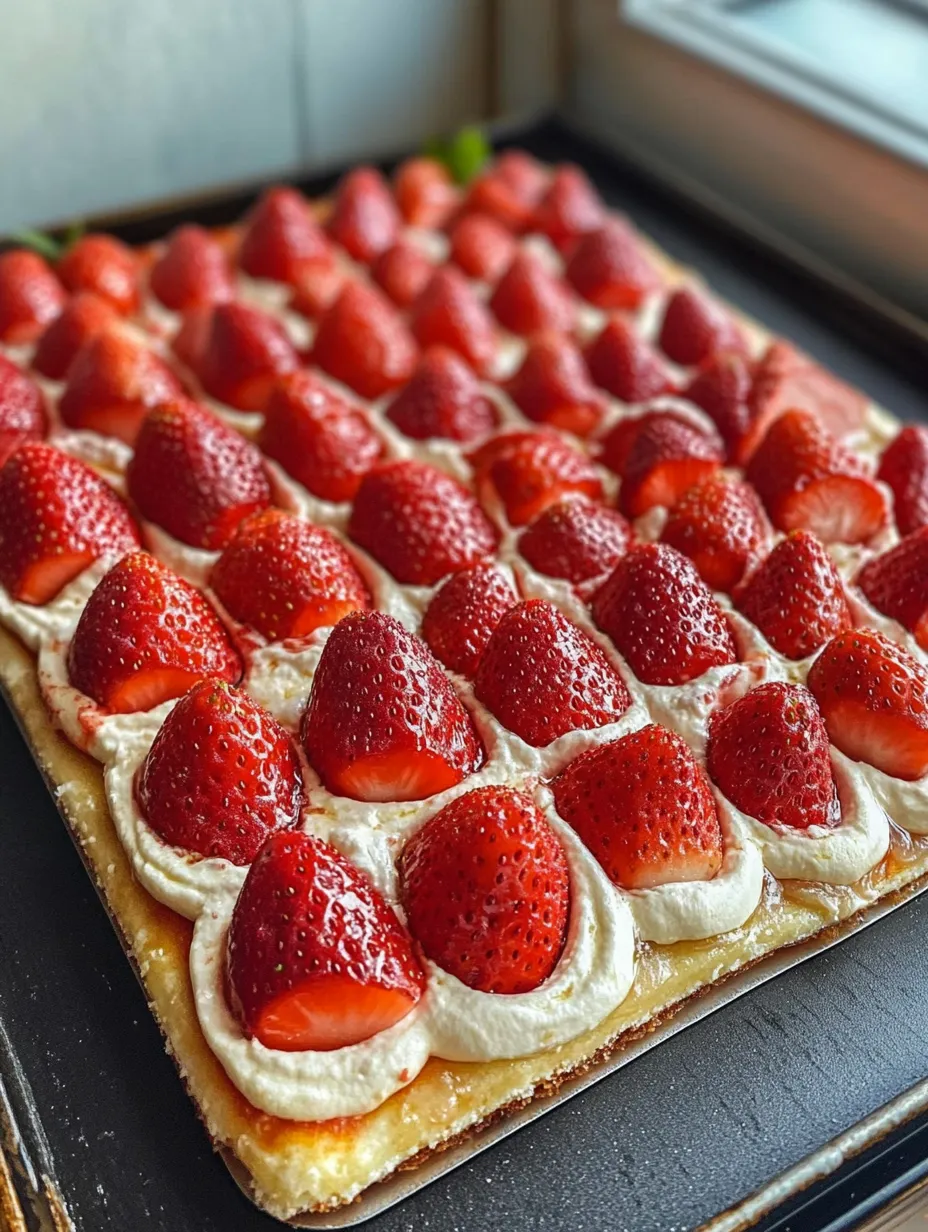 A close up of a strawberry shortcake.