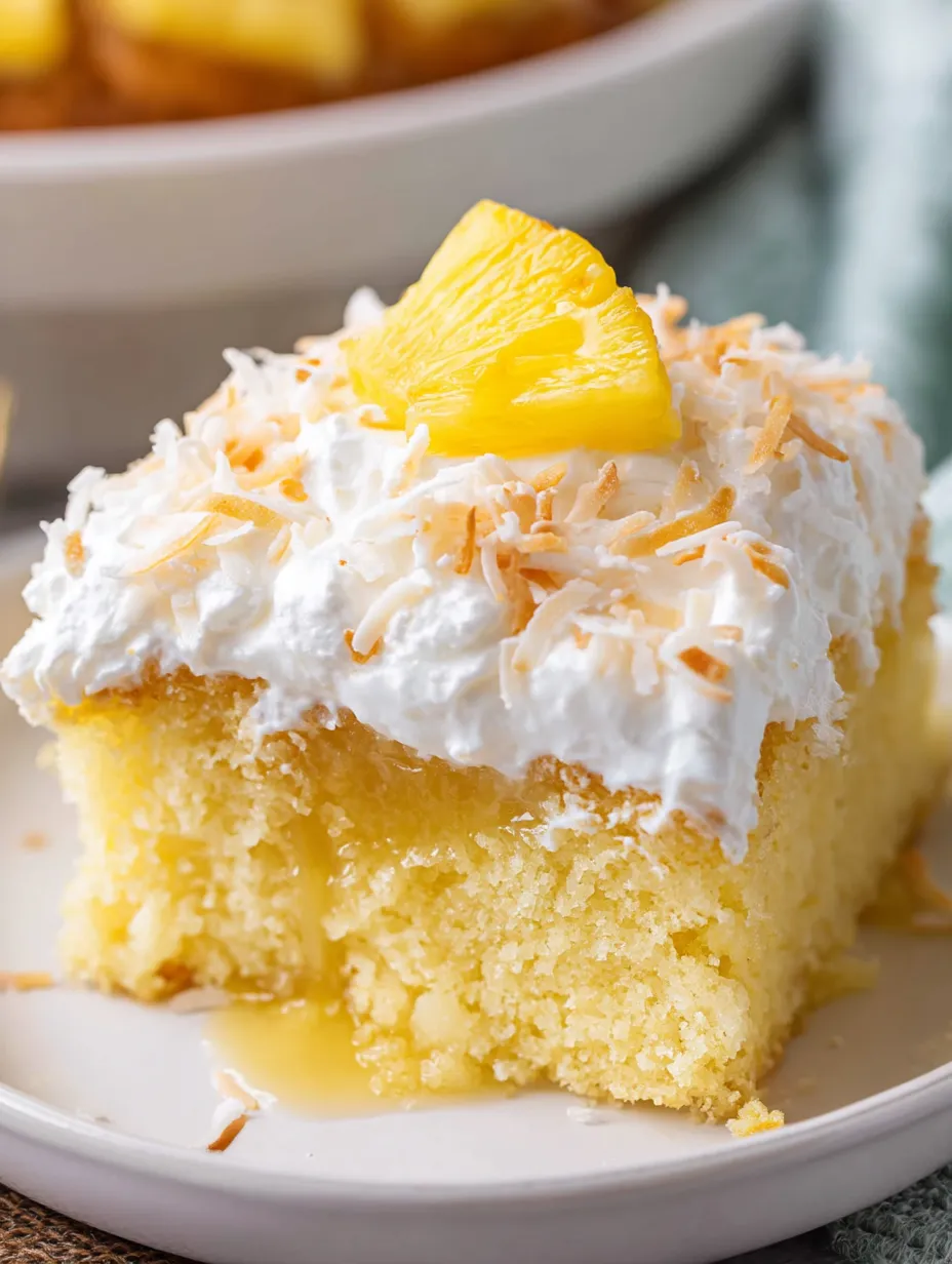 A yummy slice of cake with white frosting and a pineapple slice on top.