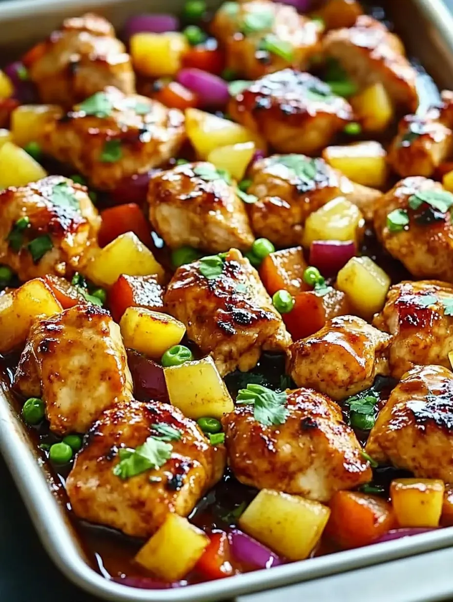 A pan of chicken with peppers and onions.