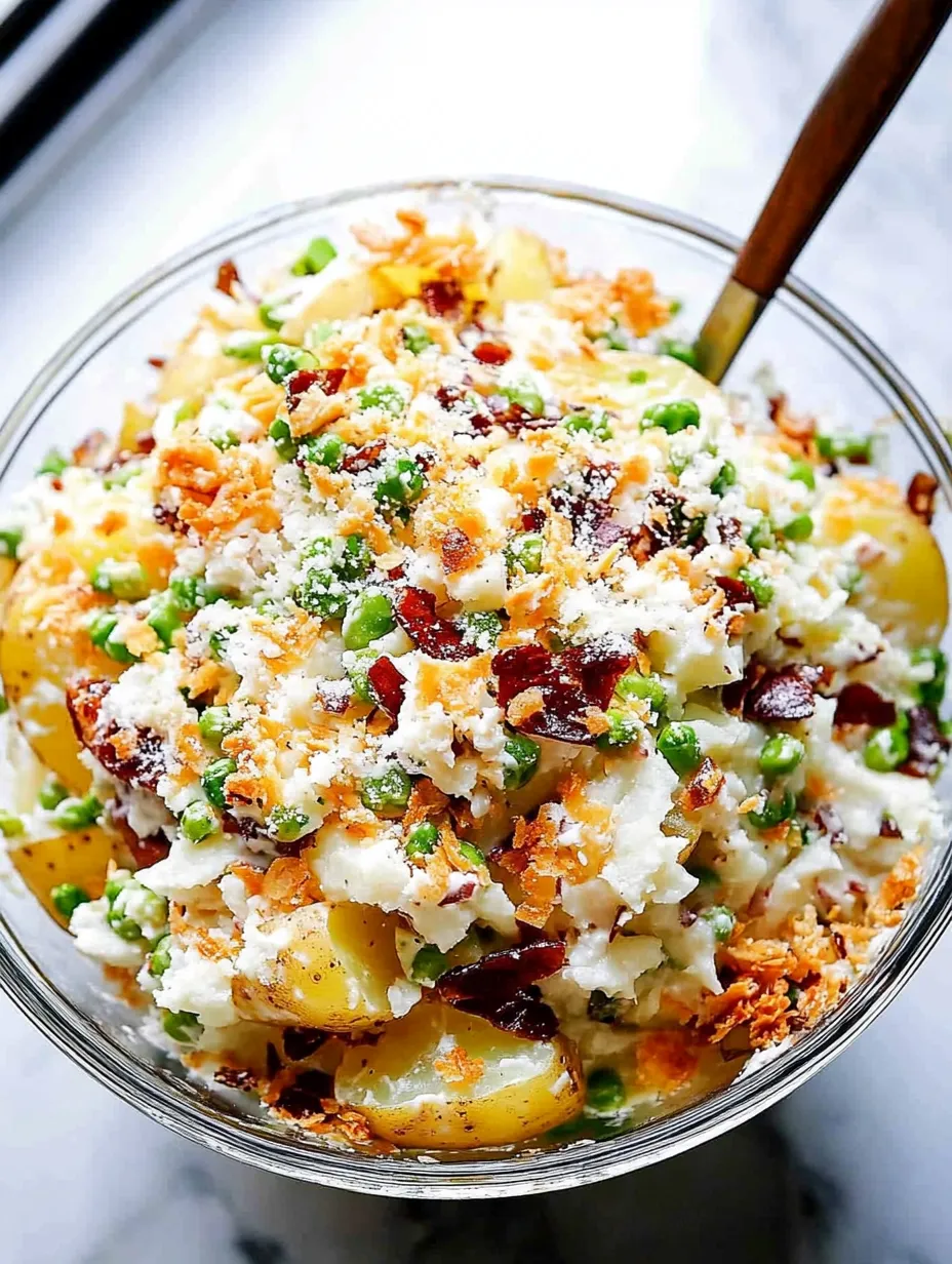 A bowl of food with cheese and bacon.