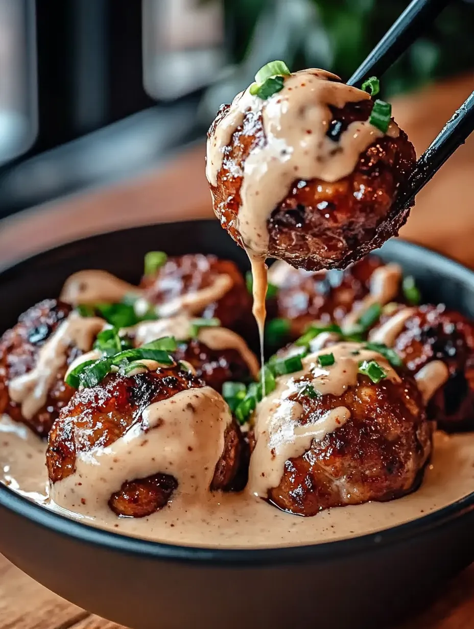 A bowl of meatballs with sauce.