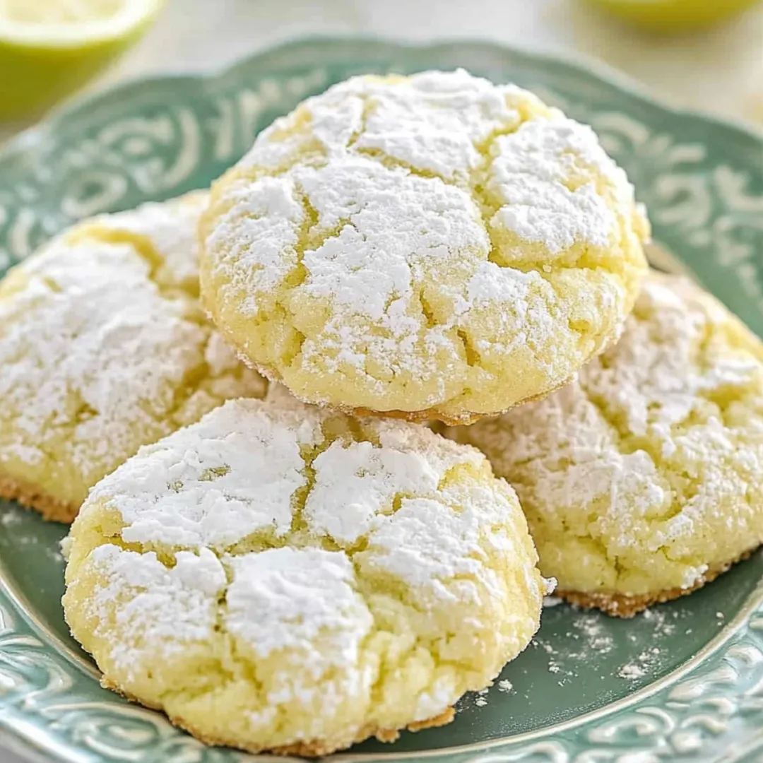 A plate of cookies with white powdered sugar on top.