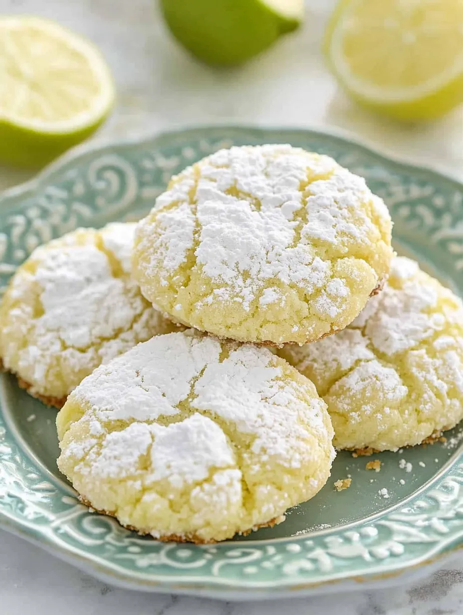 A plate of cookies with white powder on top.